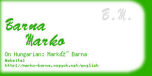 barna marko business card